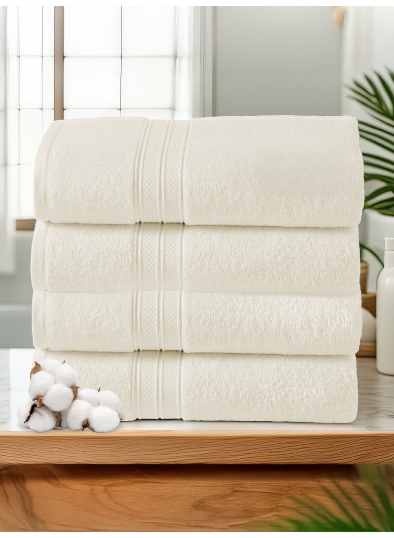 Donetella 4-Pcs Premium Bath Towel Set (70x140 cm) – 600 GSM 100% Cotton,100% Combed Cotton 600 GSM | Quick Dry, Ultra-Absorbent, Thick & Plush | Ideal for Bath, Spa, Gym, Hotel & Everyday Luxury - Image 1