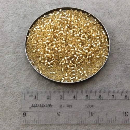 Miyuki Round Seed Bead Size 8/0 22g-tube Silverlined Lt Gold - Image 2