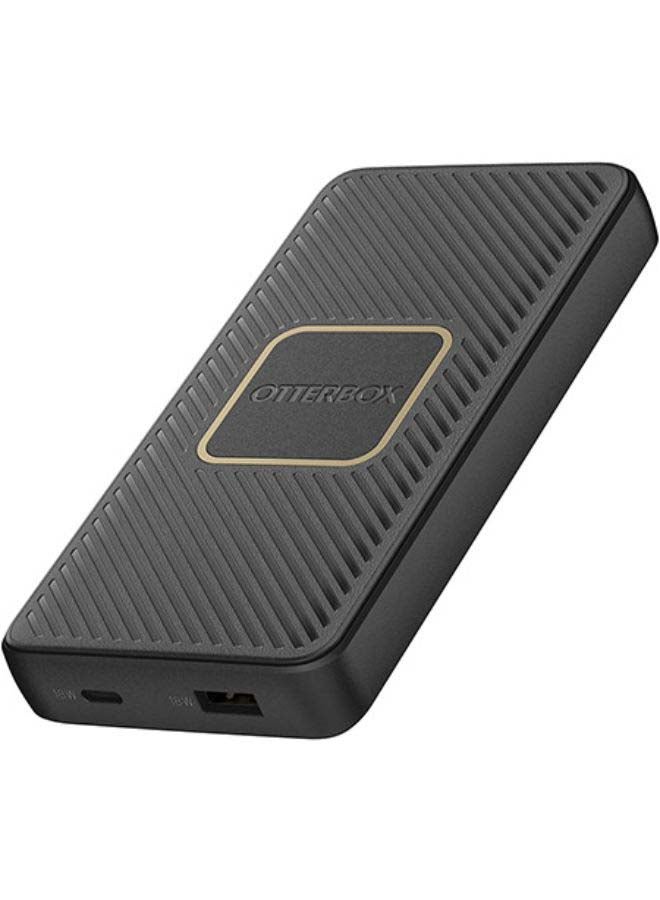 Otterbox 10000 mAh Fast Charge Power Bank USB-A & USB-C 18W PD With Integrated 10W Qi Wireless Charging Black - Image 1