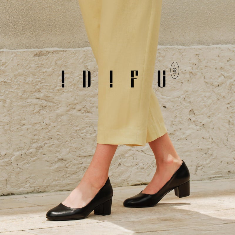IDIFU Black Heels Women's Pumps Closed Round Toe Low Block Chunky Heels Short Small Thick Homecoming Work Prom Dress Shoes for Women Comfort Cute Dressy Formal Classic Pumps Shoes(Black Pu, 8.5) - Image 3