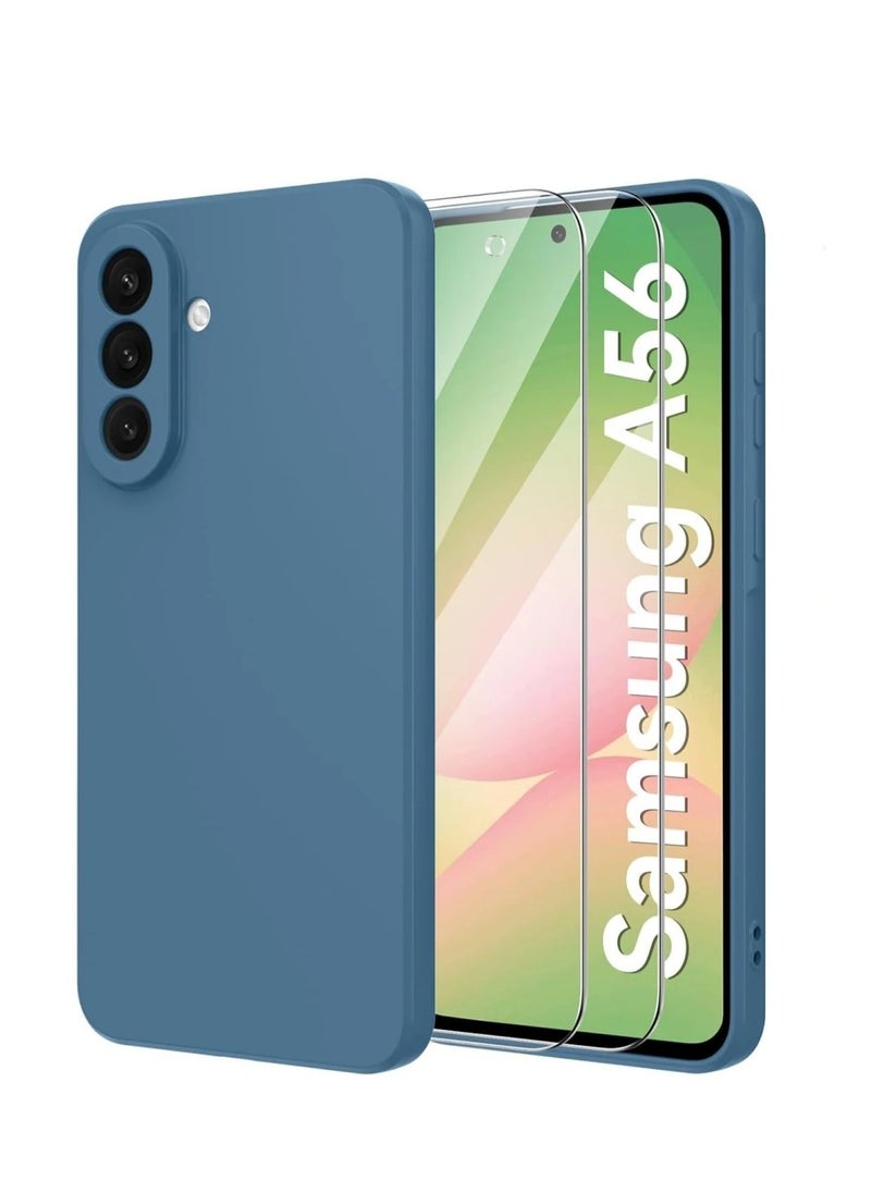 Houmt Samsung galaxy A56 Case Cover With 2-Pack Screen Protector Liquid Silicone Case Silky-Soft Touch Full-Body Protective Phone Case for Samsung A56 6.7-inch  - Image 1