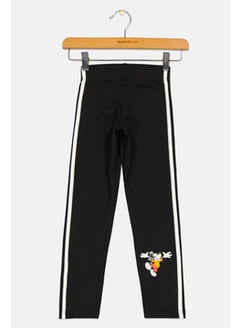 Adidas Adidas x Disney Kids Girl Brand Logo Pull On Leggings, Black  - Image 1