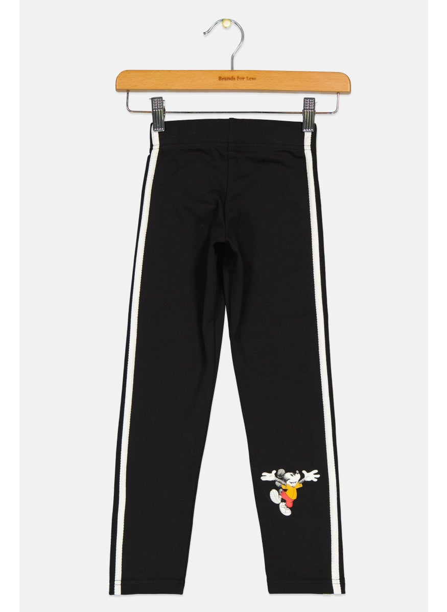 Adidas Adidas x Disney Kids Girl Brand Logo Pull On Leggings, Black  - Image 1