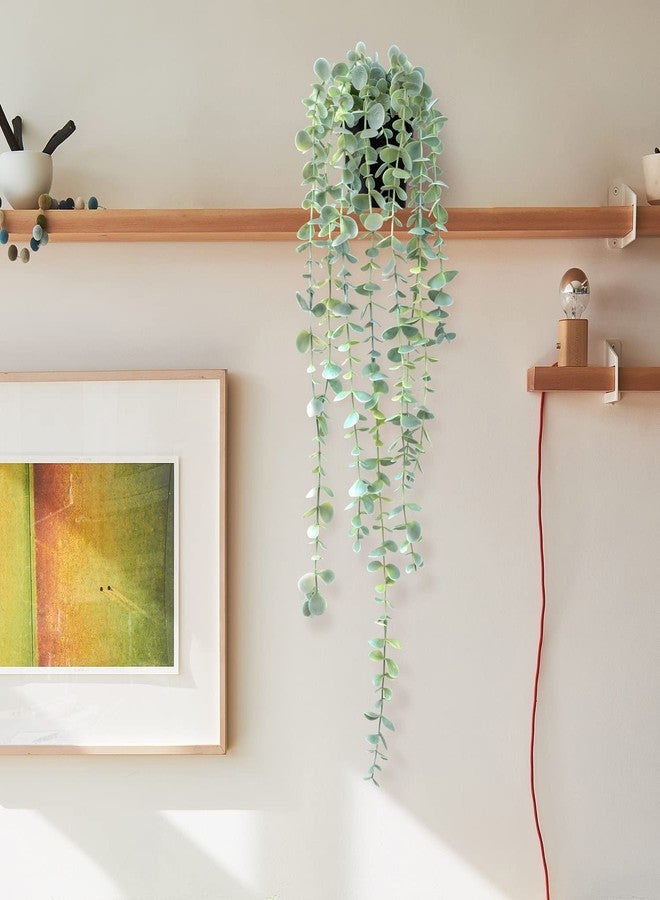BACAMA Fake Hanging Plant Eucalyptus Small Decor Faux Hanging Vine Plants Wall Greenery for New Home Decoration 1PCS Bright Green 23.6Inches - Image 2