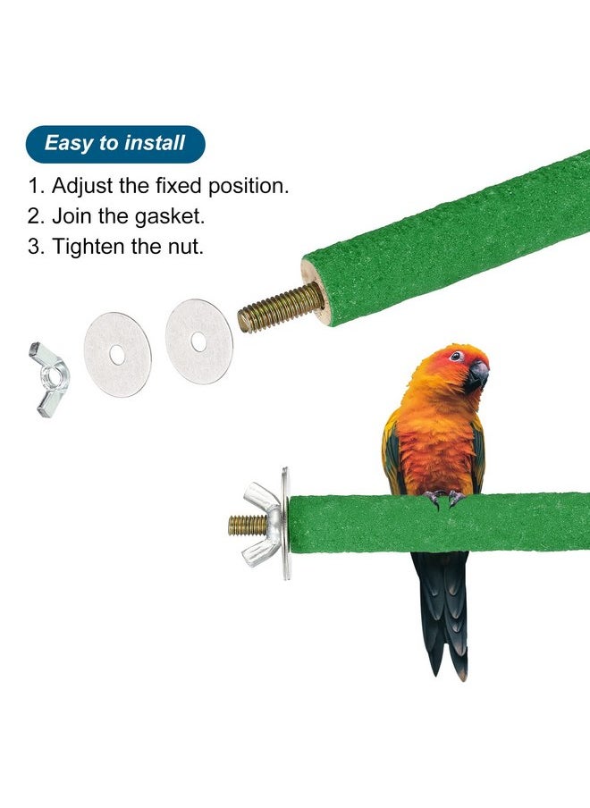 PATIKIL - PATIKIL 0.6x13.8 Inch Bird Cage Perch, Parrot Stand Paw Grinding Stick Bird for Parakeet Cockatiel Cage Accessory, Green - Image 1