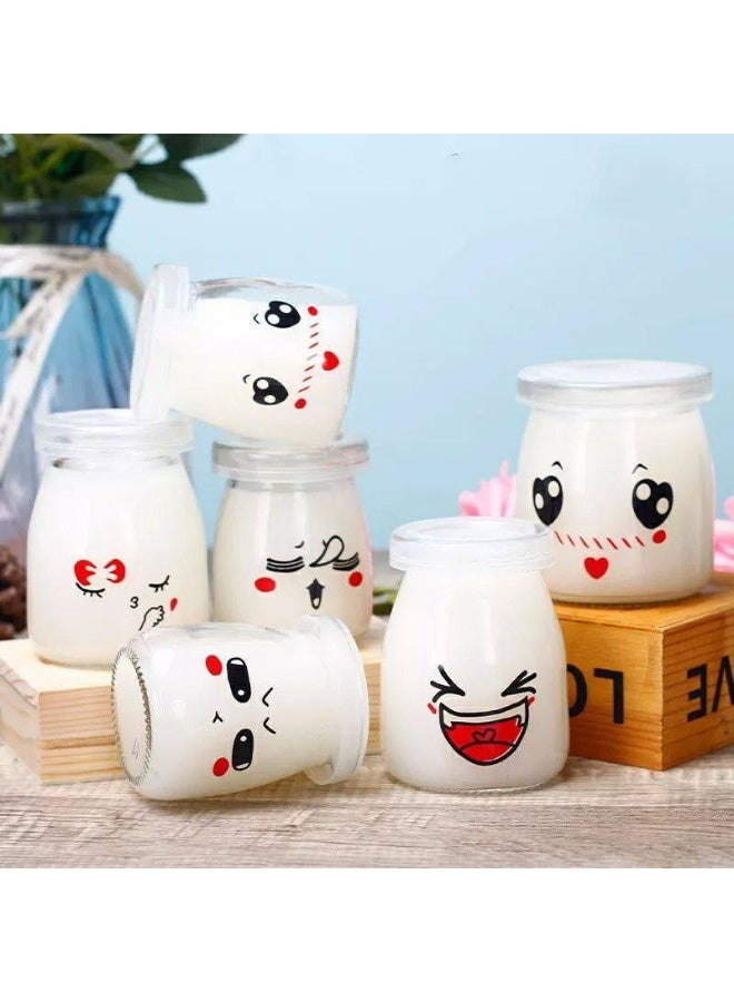 Glass yogurt cup with a tightly sealed plastic lid (2 cups) - Image 3