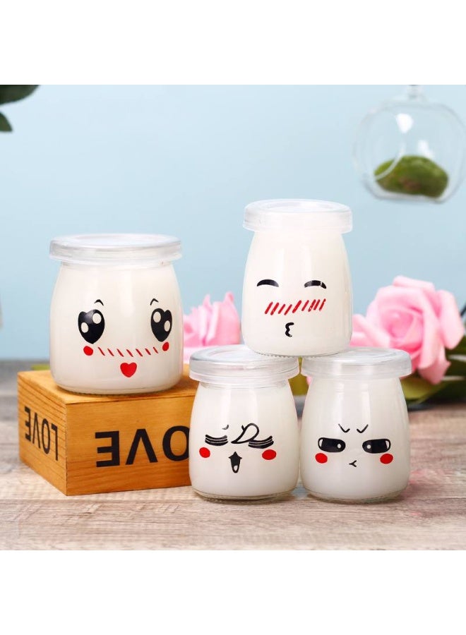 Glass yogurt cup with a tightly sealed plastic lid (2 cups) - Image 4