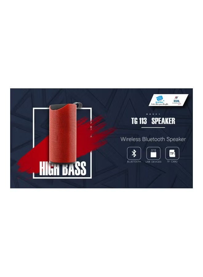 بي إس إن إل مكبر صوت لاسلكي محمول  TG113 – لون أحمر - Image 3