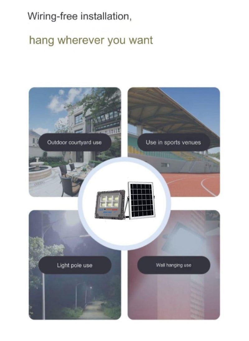 JORTAN 600 Watt High Bright Solar LED Floodlight, 8000 Lumens, IP66 Waterproof, High Capacity 30000 mAh Battery, 25 Watt Fast Charging Solar Panel, 12 to 16 Hours Backup Indoor Outdoor Solar Floodlight  - Image 3