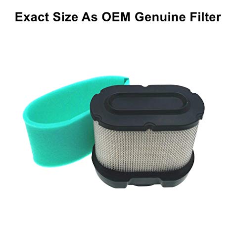 MOWFILL 792105 Air Filter Replace for BS 276890, 4233, 5405, 5405H, 5405K, 593240, 798748 OEM Air Cleaner Cartridge with 792303 Pre Filter Fits Lawn Mower Air Cleaner Element - Image 2