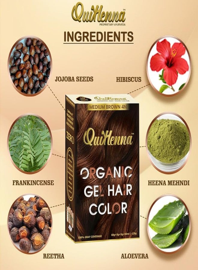 By Pure Naturals Organic Hair Colour Gel 4N Medium Brown - PPD & Ammonia Free Permanent Natural Hair Color, 100% Grey Coverage, Long Lasting Gel Colour for Men & Women, 120gm - Image 3