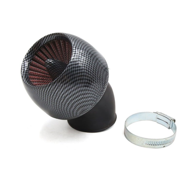 uxcell 46mm Inner Dia Carbon Fiber Motorcycle Air Intake Filter with Adjustable Clamp
