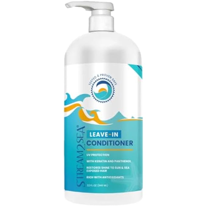 STREAM 2 SEA LEAVE IN CONDITIONER REEF SAFE HAIR CONDITIONER FORMULA FOR DRY AND DAMAGED HAIR, 32 OZ PARABEN FREE HAIR DETANGLER WITH UV PROTECTION FOR ALL HAIR TYPES - Image 1