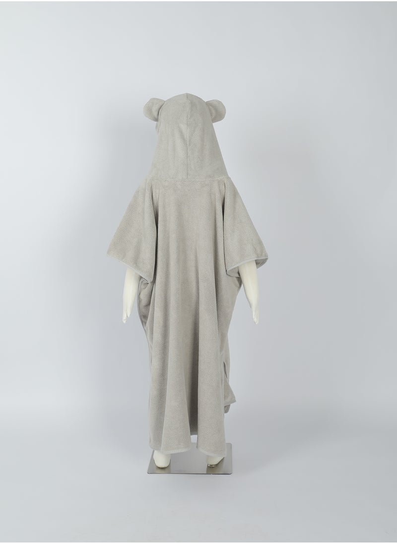 DrSleeep Kids Cappa Hooded Bath Towel | 6 - 8 Years | 75 x 90cm | Light Grey | Children Adorable Trendy Charming Stylish Comfortable - Ultra-Soft Coral Fleece - Image 2