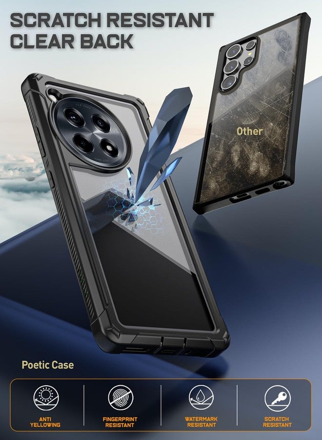 بويتيك جراب Poetic Guardian لهاتف OnePlus 12R 5G (2024)، واقي شاشة مدمج [يدعم بصمة الإصبع]، [إطاران أماميان] [تم اختباره ضد السقوط من ارتفاع 20 قدمًا وفقًا للمعايير العسكرية]، غطاء شفاف مقاوم للصدمات لكامل الجسم، أسود/شفاف - Image 4