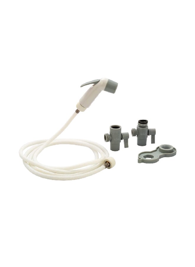 Generic - Portable Elegant and Modern Design Travel Shattaf Set with 2 Diverter and 220 m Hose White SV-YF-D4 - Image 1