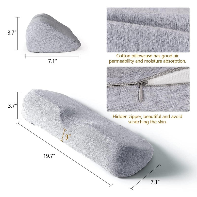 JELLEX Memory Foam Pillow for Neck Pain Relief, Adjustable Ergonomic Cervical Pillow for Sleeping, Orthopedic Neck Pillow with Washable Cover, Bed Pillows for Side (Multicolour) - Image 5