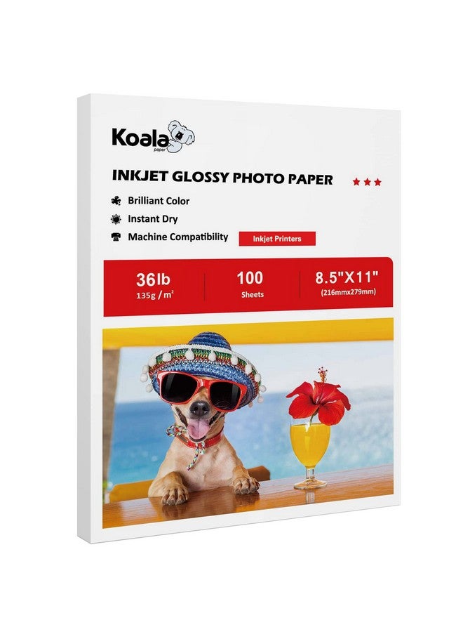 KOALA PAPER Koala Glossy Thin Inkjet Printer Paper For Diy Chip Bag And Print Brochure Flyer 8.5X11 Inches Glossy 100 Sheets 36Lb - Image 1
