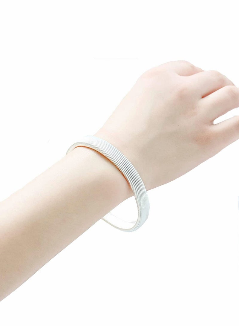 2 Pairs Sleeve Garters Anti-Slip Shirt Sleeve Holders Garters Stretch Metal Adjustable One Size Anti-Slip Armbands Sleeve Garters for Women Men s Day Gifts (Black+Silver) - Image 4