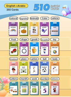 Generic English Arabic Talking  Flash Cards Early Education Learning Reading Toy for Preschool Toddlers, Kids (Blue, Writing Pad + 510 Words)  - Image 2