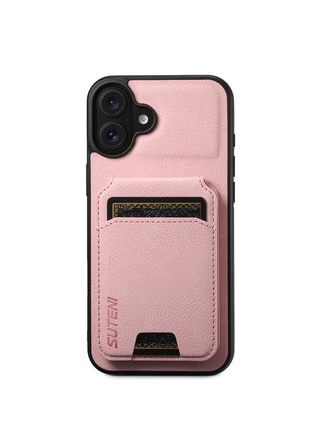 The Bros Case For iPhone 16 H02 Litchi Leather Card Wallet Stand Back Phone Case