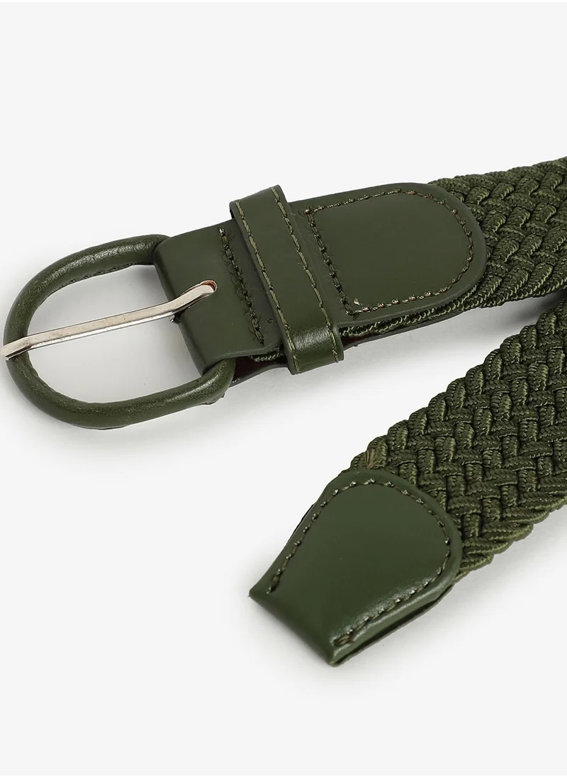 صوص هاوت Olive Green Textured Waist Belt