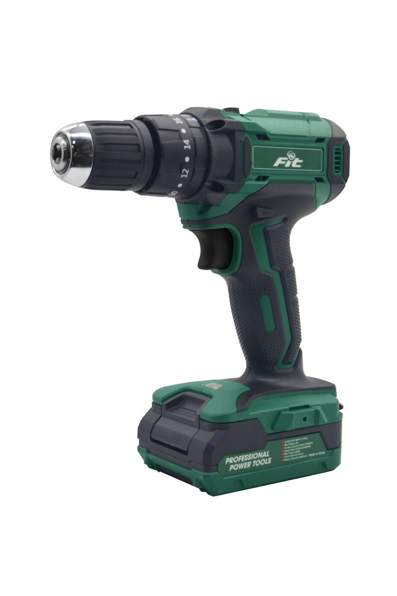FIT 24V Cordless Hammer Drill + 2 Lithium Batteries + Fast Charger – Model DR80 - Image 1