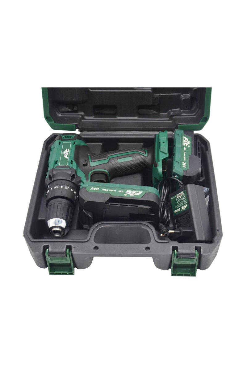 FIT 24V Cordless Hammer Drill + 2 Lithium Batteries + Fast Charger – Model DR80 - Image 2
