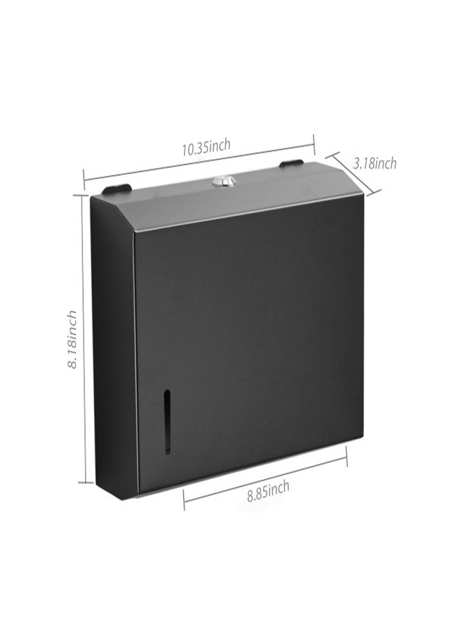 Paper Towel Dispenser Wall Mounted Drilling Paper Towel Holder Dispenser Stainless Steel Bathroom Toilet Tissue Dispenser Kitchen Paper Towel Dispenser with 2 Keys - Image 2