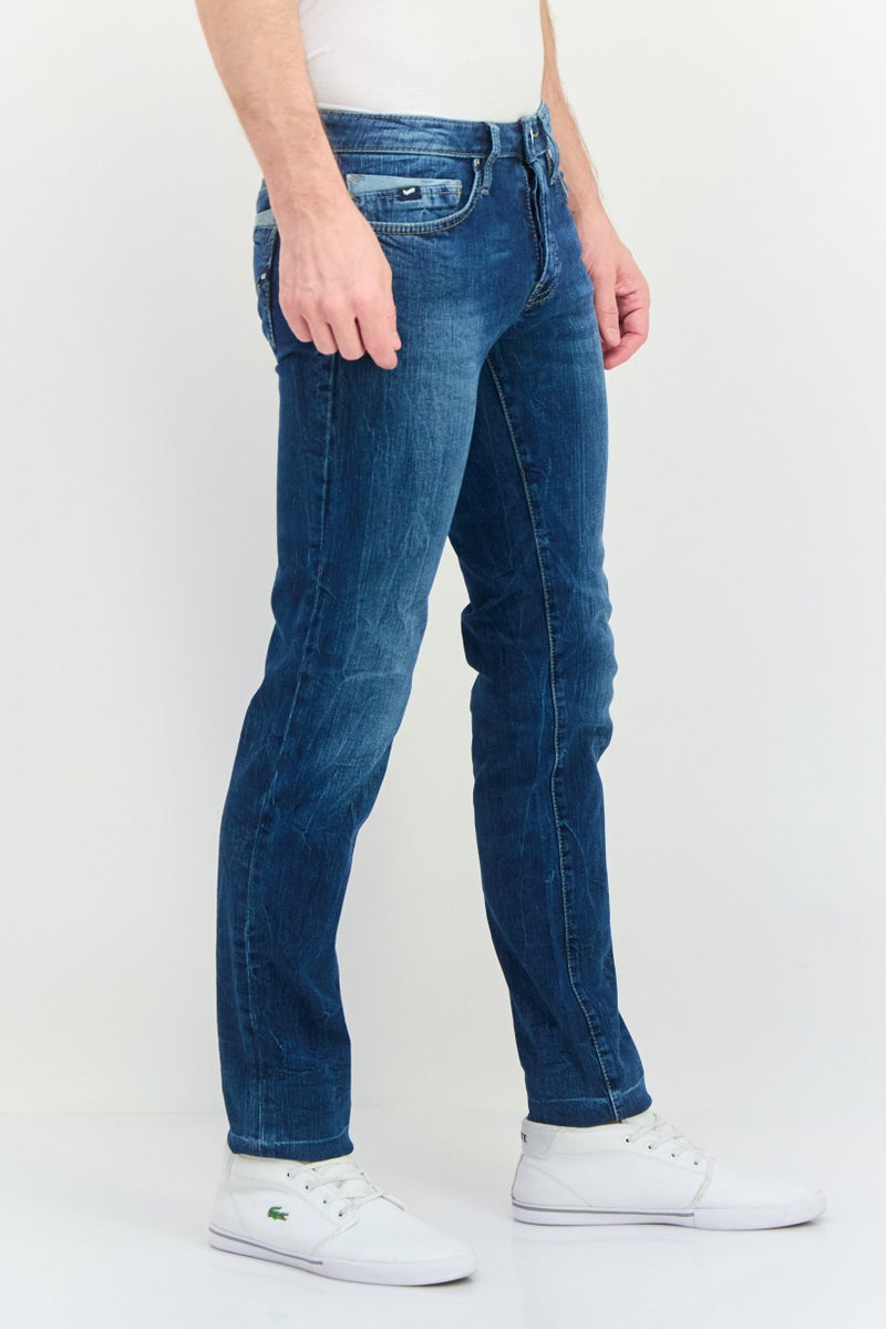 GAS جينز دنيم مغسول بقصة مستقيمة للرجال، أزرق - Image 4