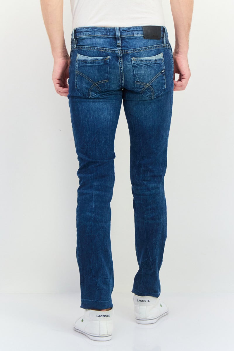 GAS جينز دنيم مغسول بقصة مستقيمة للرجال، أزرق - Image 3