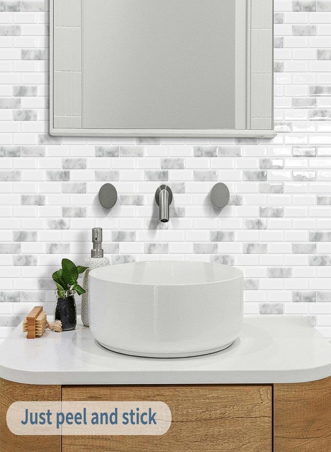 DEWOO 10-Sheet Peel and Stick on Wall Tile Self Adhesive Tiles for Kithcen Bathroom Wall, (Grey Marble,12"×12") - Image 4