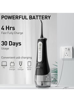 keloray Water Dental Flosser Teeth Pick - 4 Modes Dental Oral Irrigator, Portable & Rechargeable IPX7 Waterproof Personal Orthodontic Supplie Water Teeth Cleaner Picks for Home Travel  - Image 5
