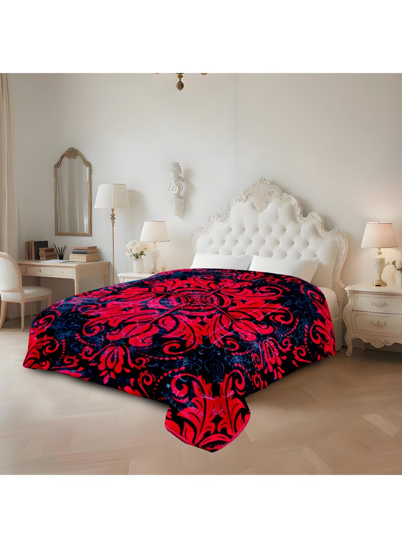 ستارجولد بطانية راشيل بريميوم 200×240 سم، تصميم 8، مكونة من طبقتين، ناعمة للغاية ودافئة، ثقيلة الوزن، فاخرة، منقوشة بنقشة زهور، مناسبة للشتاء وجميع الفصول، لحاف من الفلانيل مضاد للحساسية، قابل للتهوية، غطاء سرير مريح للغاية، متين، مقاوم للبهتان، عبوة هدايا أنيقة