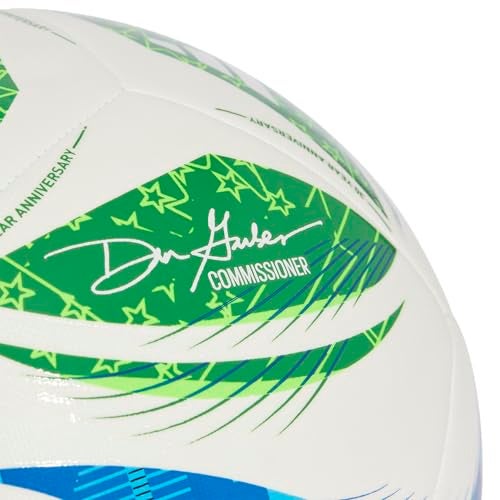 adidas Unisex-Adult MLS Training Soccer Ball,White/Green/Glory Blue/Solar Blue,5 - Image 2
