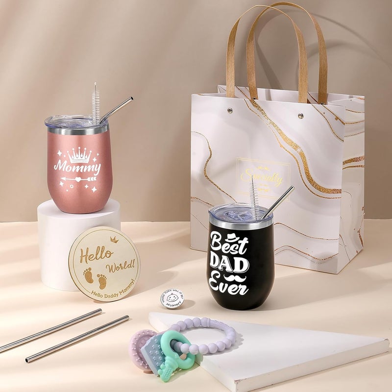 Guiqulai هدايا للأمهات الجدد هدية كشف جنس المولود للآباء الجدد مجموعة أكواب للأمهات والآباء للأباء الجدد هدايا للأمهات الجدد لأول مرة - Image 2