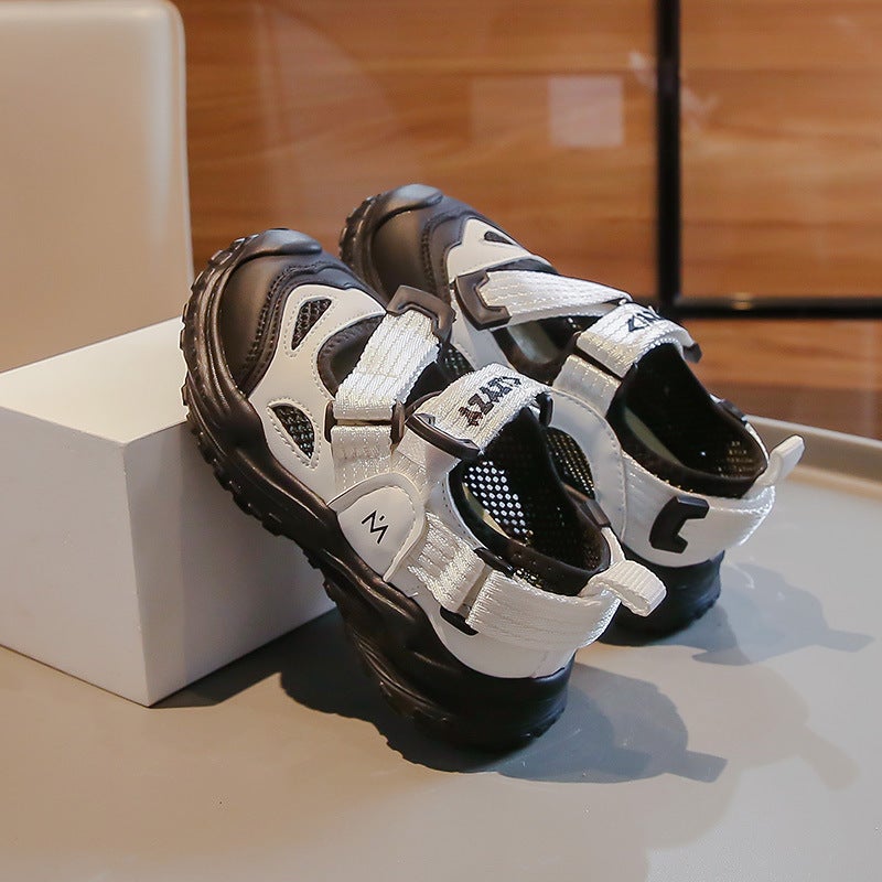 Children'S Sandals Summer Mesh Breathable Hollow Out Half Sandals Soft Bottom Women'S Sandals - Image 4