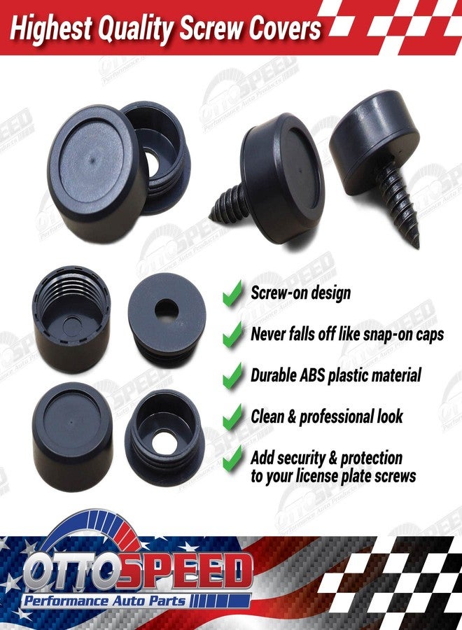 OttoSpeed License Plate Screws and Caps Kit - Anti Theft Security Fasteners with Threaded Screw Covers for Front and Back Plates on Cars, Trucks, and SUVs - 12-Piece Black Stainless Steel Bolt Set - Image 3