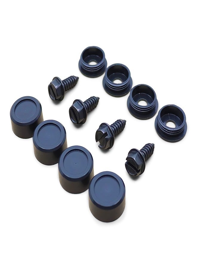 OttoSpeed License Plate Screws and Caps Kit - Anti Theft Security Fasteners with Threaded Screw Covers for Front and Back Plates on Cars, Trucks, and SUVs - 12-Piece Black Stainless Steel Bolt Set - Image 1