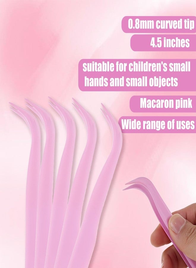 Exircy 12 Pcs Plastic Tweezers 4.5 Inch Bent Tweezers Curved Pointed - Image 4