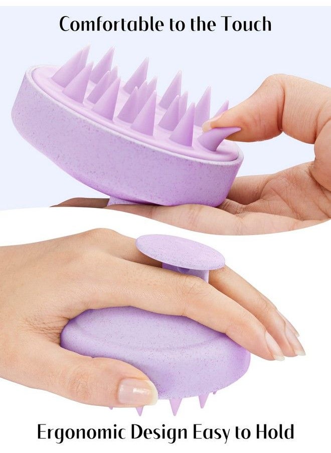 Heeta - Scalp Massager For Hair Growth Soft Silicone Bristles To Remove Dandruff And Relieve Itching Scalp Scrubber For Hair Care Relax Scalp Shampoo Brush For Wet Dry Hair Upgraded Material Purple - Image 1