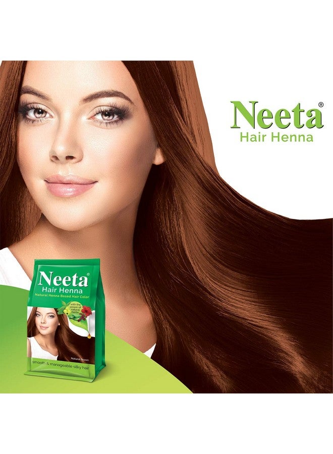 Neeta مسحوق الحناء للشعر معزز بالأعشاب الطبيعية صبغة شعر حناء خالية من الأمونيا بني طبيعي 4.41 أونصة - Image 5