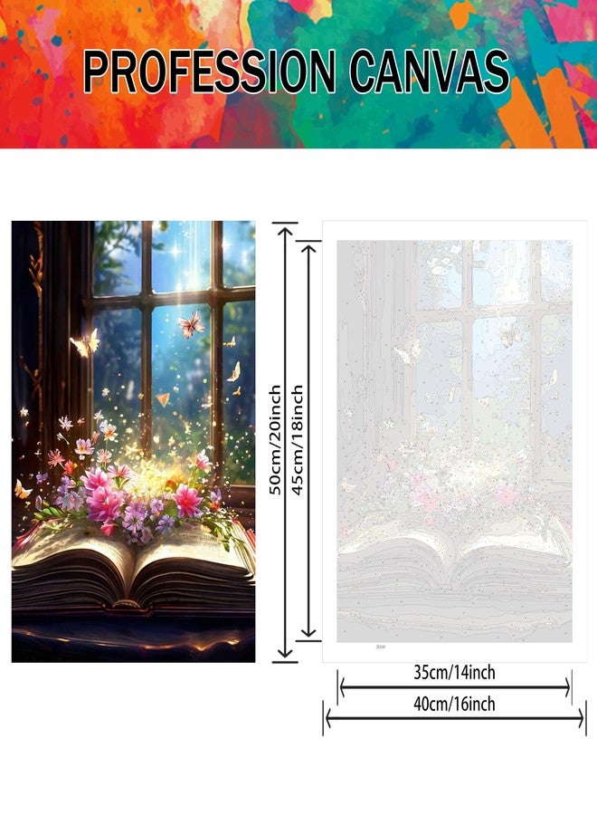 كتاب يونرويلي للرسم بالأرقام - لوحة رسم الفراشات بالأرقام للكبار، ومجموعات رسم الزهور بالأرقام على قماش كهدية لتزيين جدران المنزل (16 × 20 بوصة) - Image 4