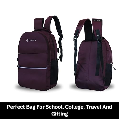 HYDER WT 25L Multipurpose Backpack For Men,Women, Boys And Girls Bags for College, School, Travel, Office and Daily Use - Durable, Comfortable, and Stylish Bag/Backpacks (Wine) - Image 2