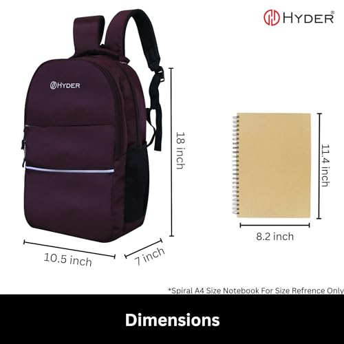 HYDER WT 25L Multipurpose Backpack For Men,Women, Boys And Girls Bags for College, School, Travel, Office and Daily Use - Durable, Comfortable, and Stylish Bag/Backpacks (Wine) - Image 5