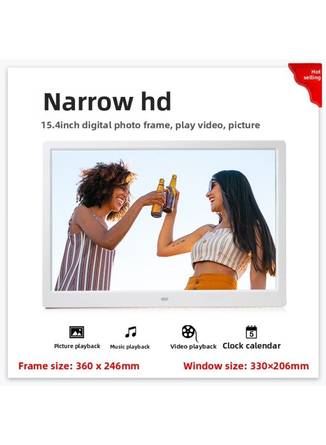 High-definition 14-14.1 Inch Digital Photo Frame Electronic Album Advertising Machine Logo Customizable-Color:15.4inch White Tn Screen - Image 1