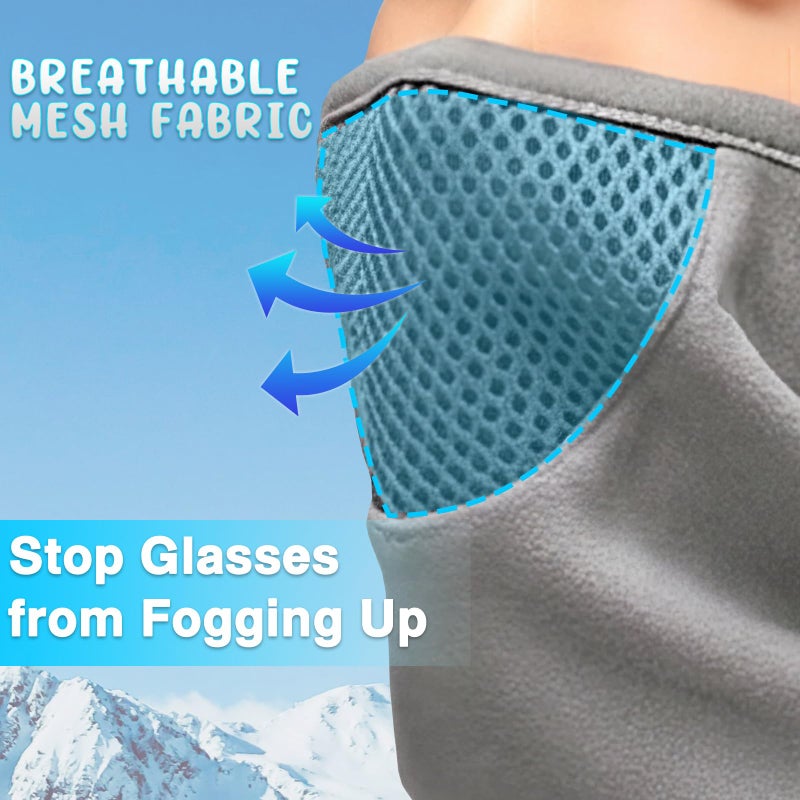 Outrip Breathable Kids Balaclava Ski Mask for Boys Girls - Windproof Fleece Winter Face Mask Cover for Cold Weather (US, Age, 5 Years, 12 Years, Grey) - Image 2