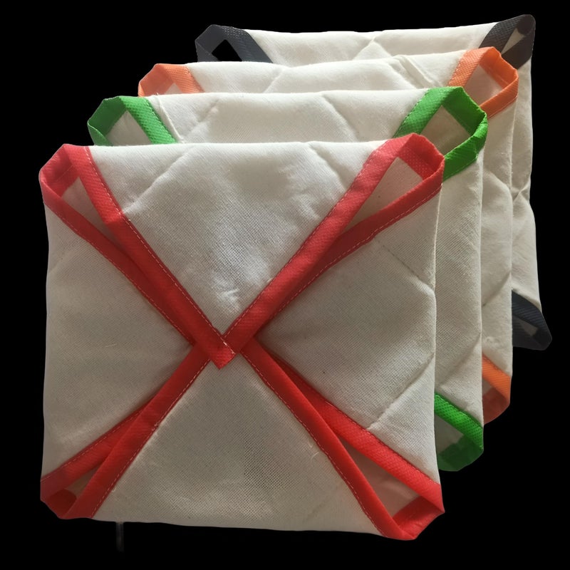 Blendmix 4 Square Roti Chapati Cover Cotton Hygienic Roti Clothes Cotton Tortilla and Breads Covering Cloth For Warmer cover/Roti Rumals Cover/Chapati Cover/Traditional Roti Napkin - Image 1