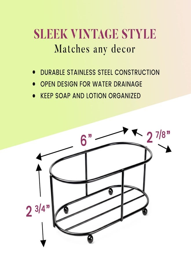 Jolitee Vintage Farmhouse Soap Caddy Decor - Hand Lotion and Dish Soap Dispenser Set (Black) - Image 5