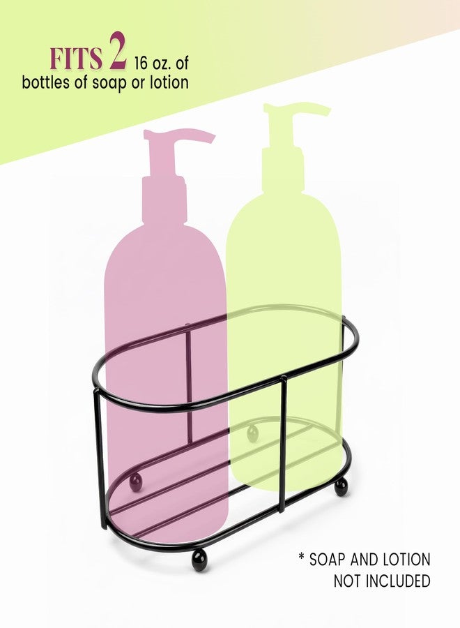 Jolitee Vintage Farmhouse Soap Caddy Decor - Hand Lotion and Dish Soap Dispenser Set (Black) - Image 3